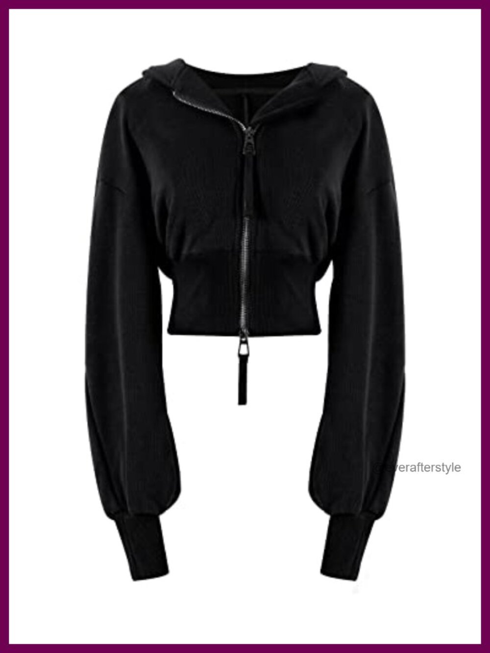 Cropped Zip Up Hoodie Womens Long Sleeve Sweatshirt Casual Workout Crop Top